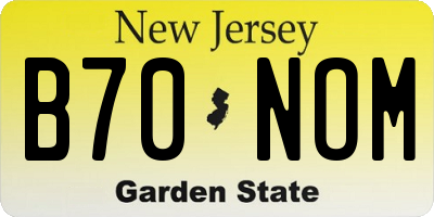 NJ license plate B70NOM