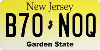 NJ license plate B70NOQ