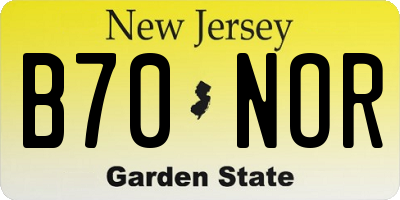 NJ license plate B70NOR