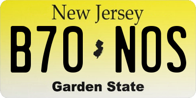 NJ license plate B70NOS