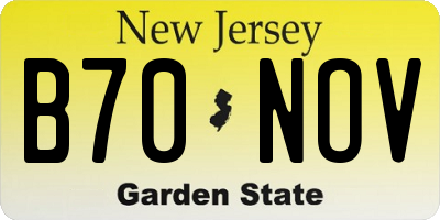 NJ license plate B70NOV