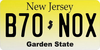 NJ license plate B70NOX