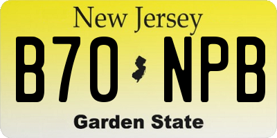 NJ license plate B70NPB