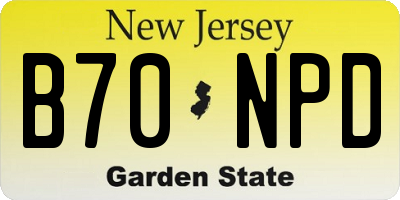 NJ license plate B70NPD