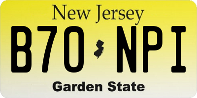 NJ license plate B70NPI