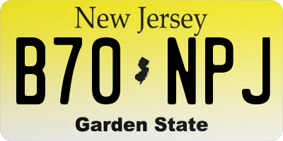 NJ license plate B70NPJ