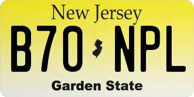 NJ license plate B70NPL