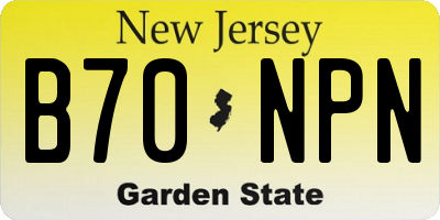 NJ license plate B70NPN