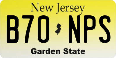 NJ license plate B70NPS