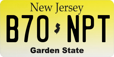 NJ license plate B70NPT