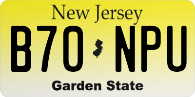 NJ license plate B70NPU