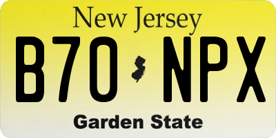 NJ license plate B70NPX