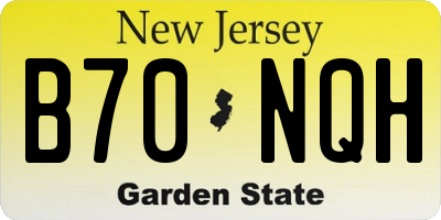 NJ license plate B70NQH