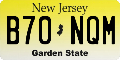 NJ license plate B70NQM