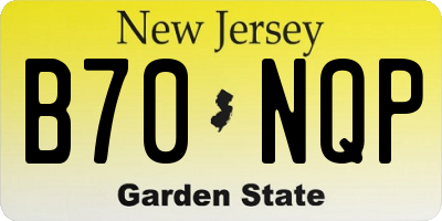 NJ license plate B70NQP