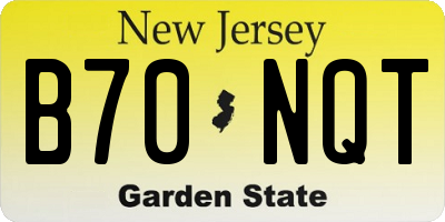 NJ license plate B70NQT