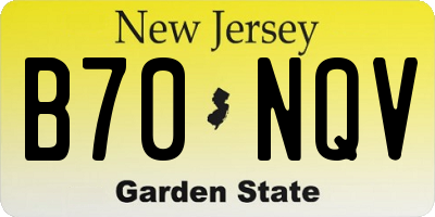 NJ license plate B70NQV