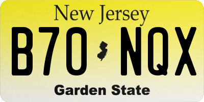 NJ license plate B70NQX