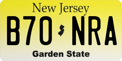 NJ license plate B70NRA