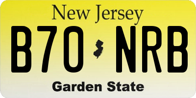 NJ license plate B70NRB