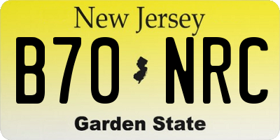 NJ license plate B70NRC