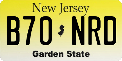 NJ license plate B70NRD