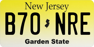 NJ license plate B70NRE