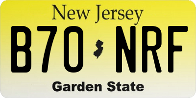 NJ license plate B70NRF
