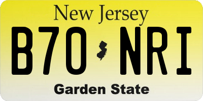 NJ license plate B70NRI
