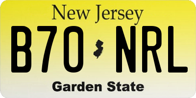NJ license plate B70NRL
