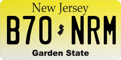 NJ license plate B70NRM