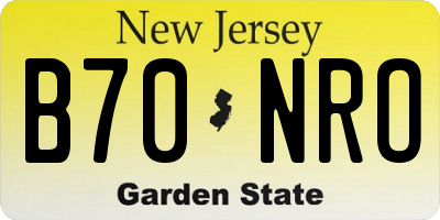 NJ license plate B70NRO