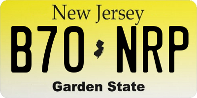 NJ license plate B70NRP