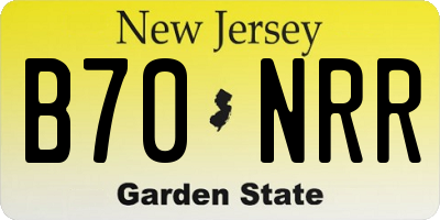 NJ license plate B70NRR