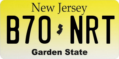 NJ license plate B70NRT