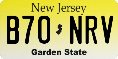 NJ license plate B70NRV