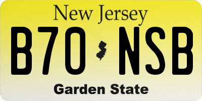 NJ license plate B70NSB