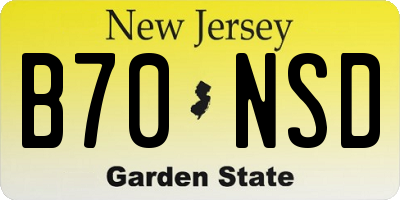 NJ license plate B70NSD