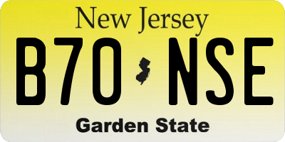 NJ license plate B70NSE