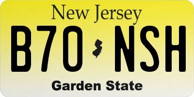 NJ license plate B70NSH