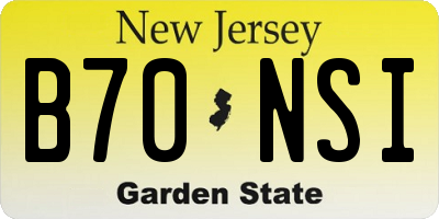 NJ license plate B70NSI