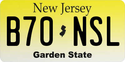 NJ license plate B70NSL
