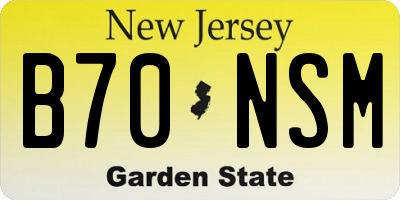 NJ license plate B70NSM