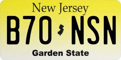 NJ license plate B70NSN