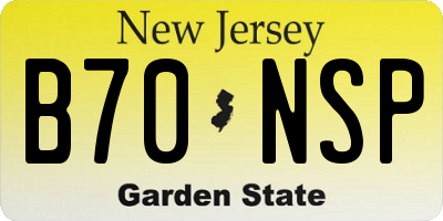 NJ license plate B70NSP