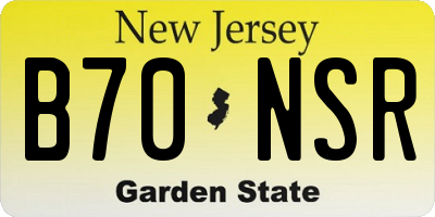 NJ license plate B70NSR