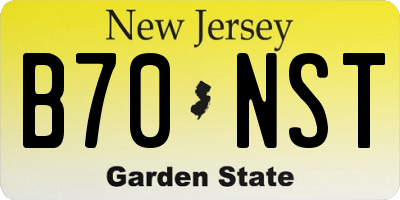 NJ license plate B70NST