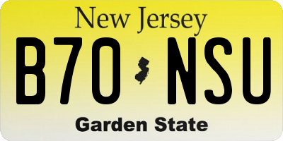 NJ license plate B70NSU
