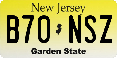 NJ license plate B70NSZ