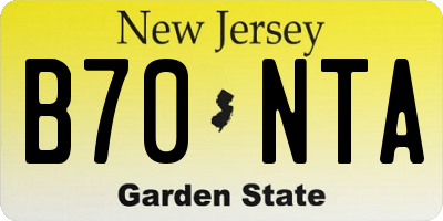 NJ license plate B70NTA